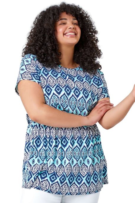 Curve Aztec Print Stretch Top