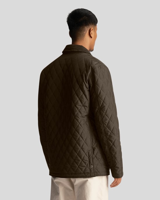 Chaqueta acolchada verde oliva con emblema de la marca Lyle & Scott - Image 3