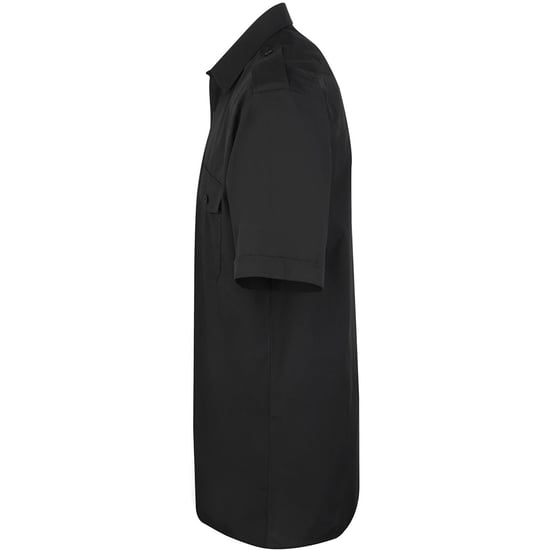 Premier Mens Short Sleeve Pilot Plain Work Shirt (Black)
