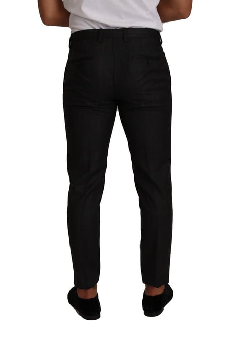 Pantalones formales de lana gris con estampado a cuadros para hombre de Dolce & Gabbana - Image 2