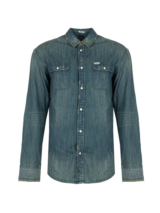 Guess Camisa del hombre azul, verde - Image 1