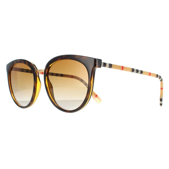 Burberry Round Womens Dark Havana Brown Gradient Polarized BE4316 Willow