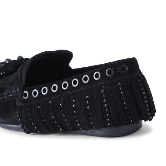 Kurt Geiger London Suede Tassel Fringe Moccasin Loafers