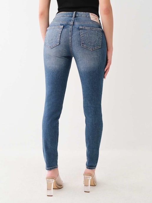Jennie Single Needle Mid Rise Skinny in Medium Sunkissed Wash