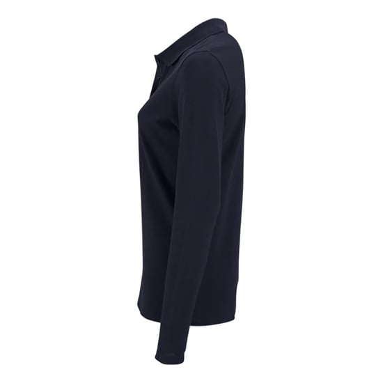 SOLS Womens/Ladies Perfect Pique Long-Sleeved Polo Shirt (French Navy) - Image 3