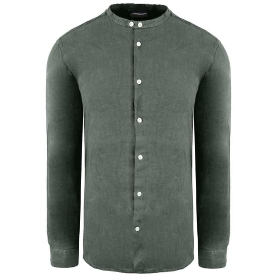 Camisa de Hombre de Corte Regular Verde Oscuro Emporio Armani - Image 1