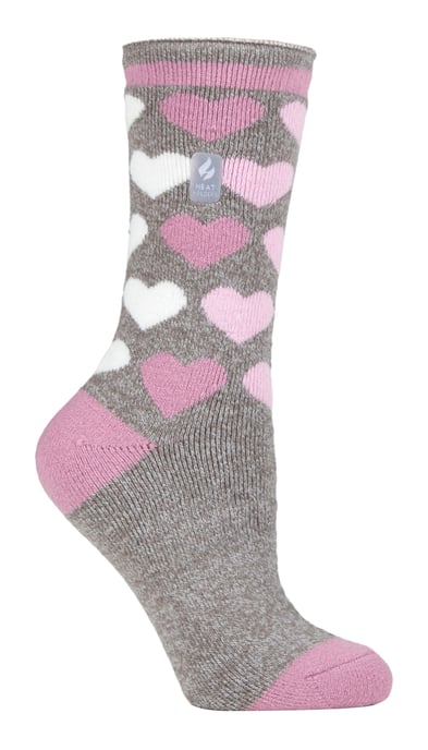 Heat Holders Lite - Calcetines Térmicos Aislantes para Mujer | Múltiples Diseños Incluyendo Rayas Argyle Corazones Estrellas | Calcetines Cálidos para Invierno - Gris (París) - Image 1