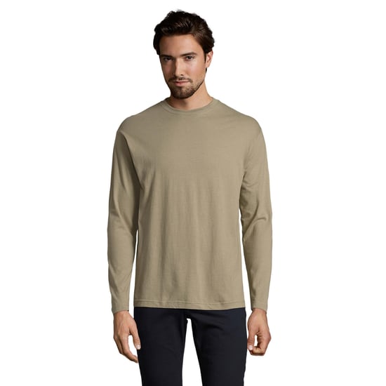 SOLS Mens Monarch Long-Sleeved T-Shirt (Khaki Green) - Image 1