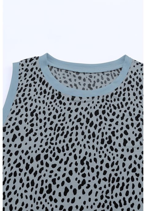 Top sin mangas de leopardo gris de para mujeres - Image 1