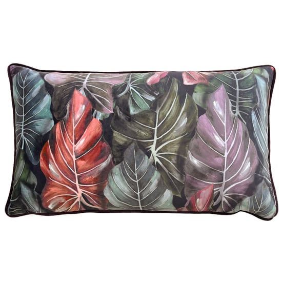 Funda de Cojín de Terciopelo con Bordes Mogori Leafage de Wylder Tropics - Image 1