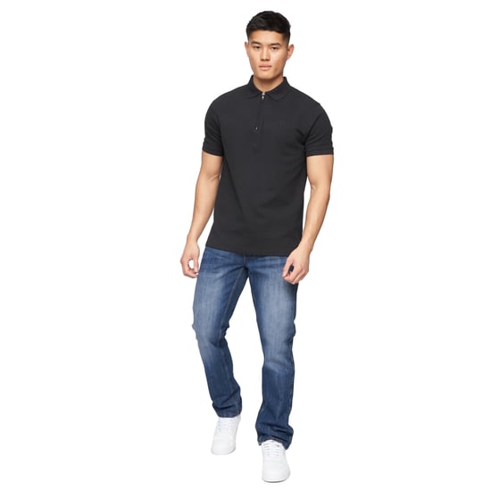 Crosshatch Mens New Techno Denim Embossed Jeans (Stone Wash) - Image 4