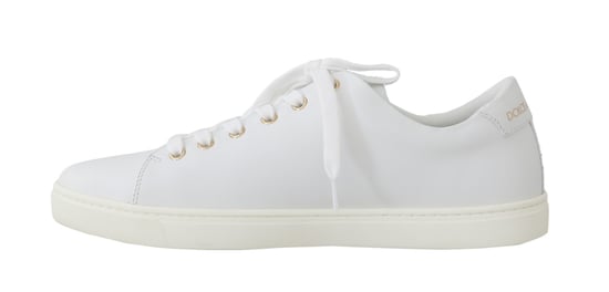Zapatillas de Cuero Blancas con Corazón Rojo y Detalles Dorados de Dolce & Gabbana - Image 4
