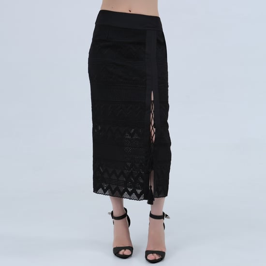 Geometrical Lace Midi Skirt - Image 3