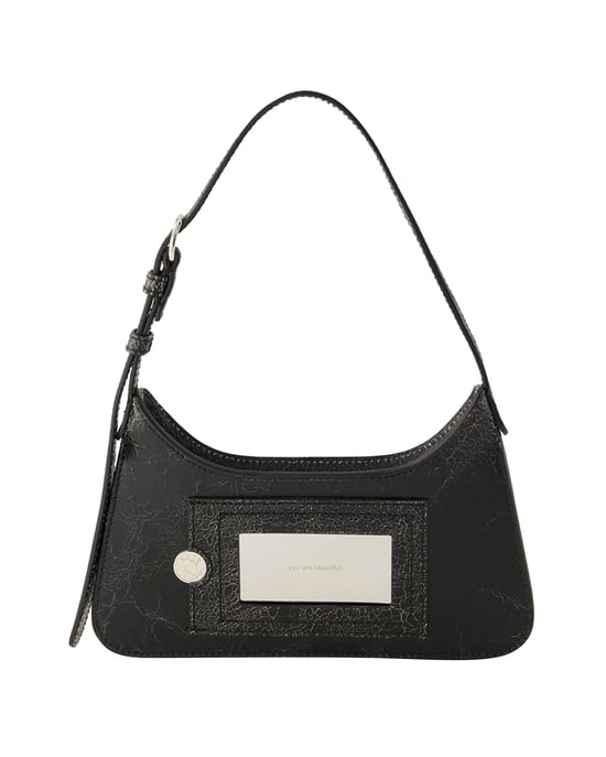 Platt Micro Crackle Hobo Bag - Acne Studios - Leather - Black - Image 3