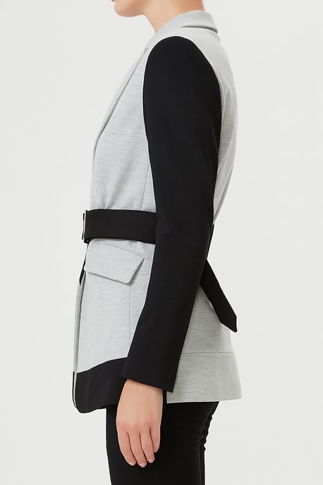 Color block blazer in jersey - Image 4