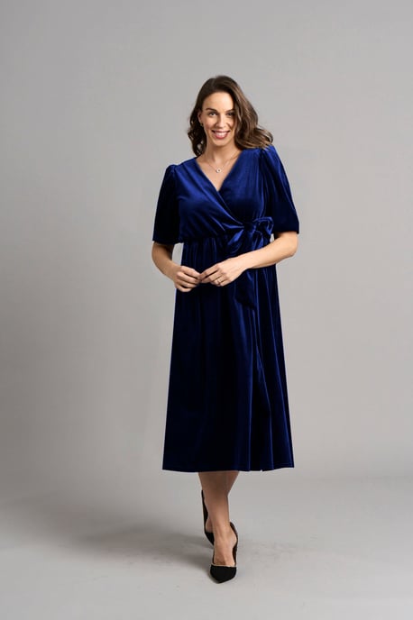 Tanya Velvet Dress - Blue