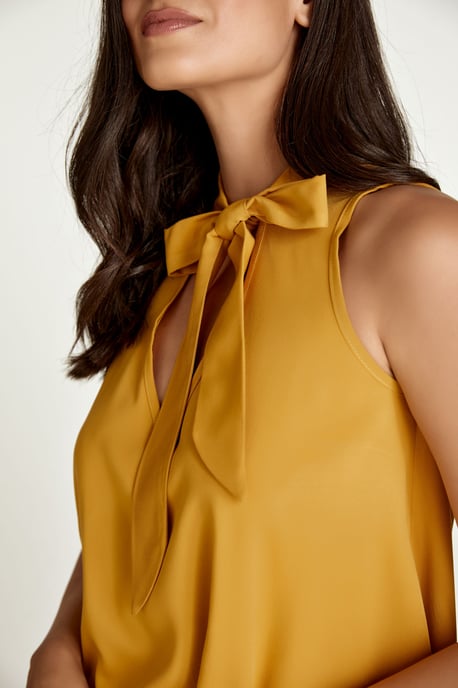 Mustard Tie Detail Sleeveless Top