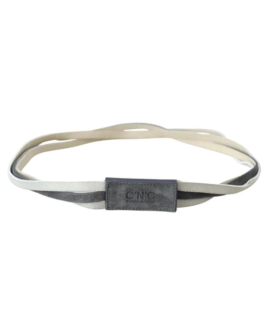 CNC Costume National Leather Fashion Belt with Velvet Logo Design