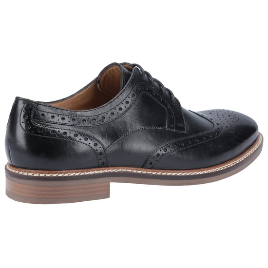 Hush Puppies Mens Bryson Leather Oxford Shoes (Black) - Image 2