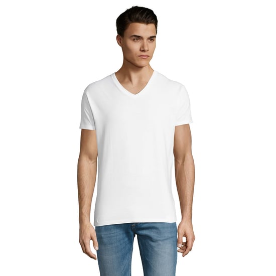 SOLS Mens Imperial V Neck T-Shirt (White) - Image 1