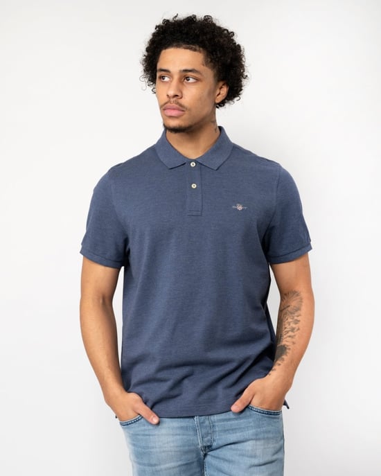 GANT Mens Regular Fit Short Sleeve Shield Logo Pique Polo - Image 1