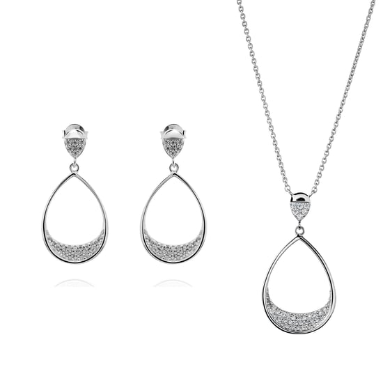 Orphelia 'Jolina' Women's 925 Sterling Silver Set: Necklace + Earrings - Silver SET-7490 - Image 1