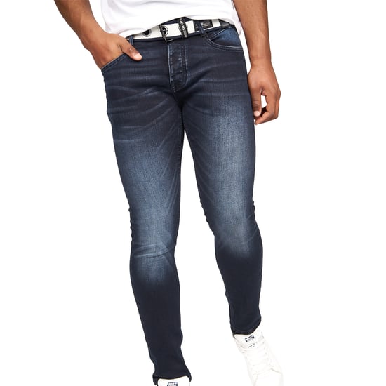 Crosshatch Mens Barbeck Slim Jeans (Blue Black) - Image 1