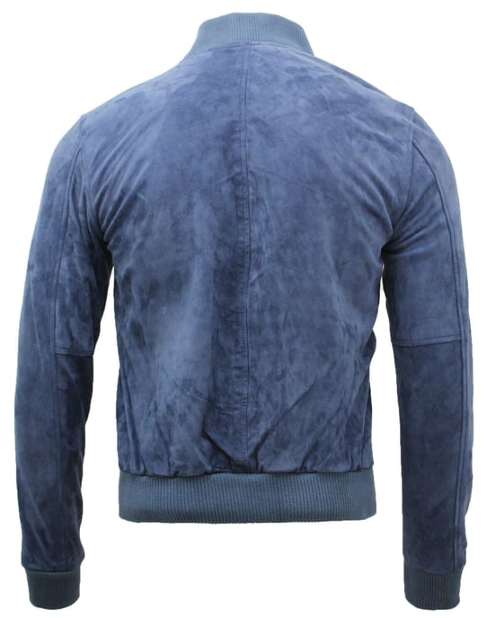 Varsity Soft Suede Leather Bomber Jacket
