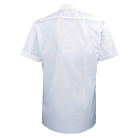 Premier Mens Short Sleeve Pilot Plain Work Shirt (Light Blue) - Image 2
