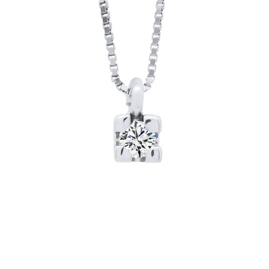 DIADEMA - Necklace with Diamonds - White Gold Venetian Chain