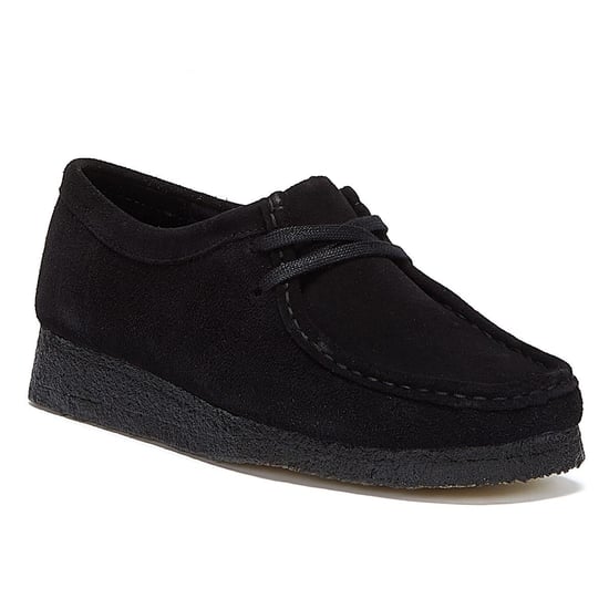 Clarks Wallabee Suede Womens Shoes - (Black) - Image 2