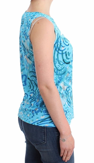 Top sin mangas estampado Galliano Blue - Image 4
