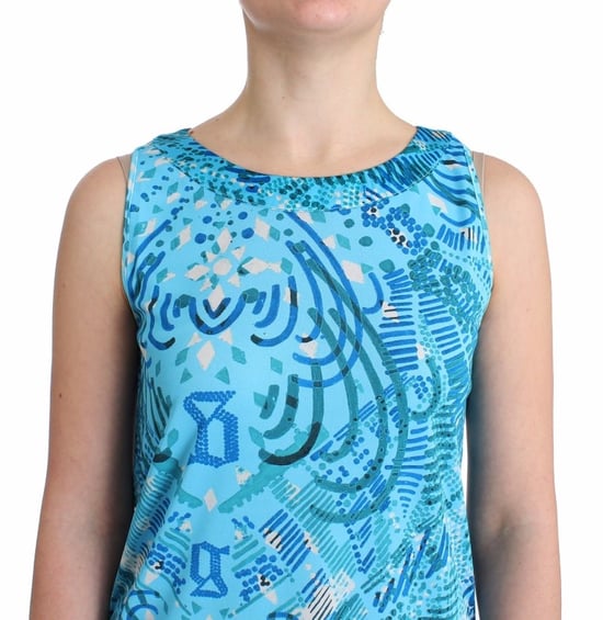Top sin mangas estampado Galliano Blue - Image 5