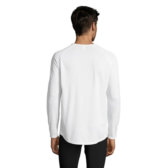 SOLS Mens Sporty Long Sleeve Performance T-Shirt (White) - Image 2