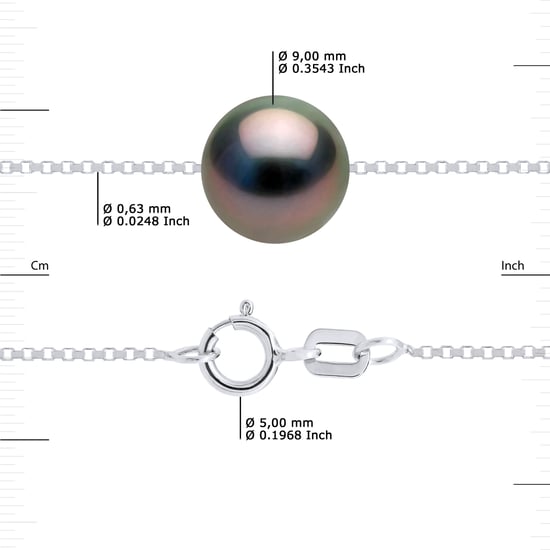 DIADEMA - Necklace - Tahitian Pearl - Silver