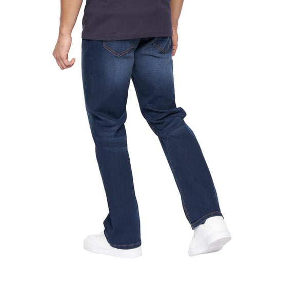 Crosshatch Mens Winsbury Bootcut Jeans (Dark Wash) - Image 2