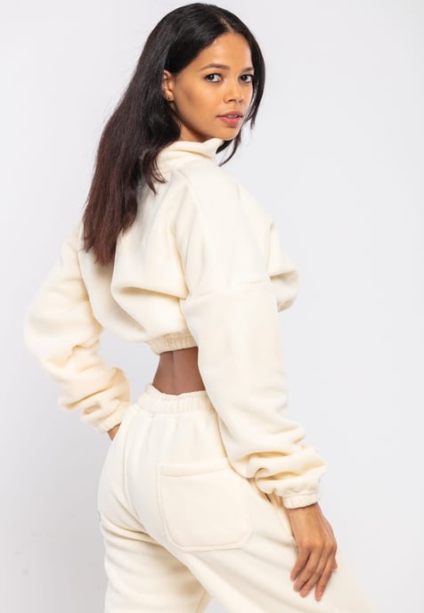 Tom Barron Ladies Casual Cropped Fleece Stylish Oversize Tracksuit