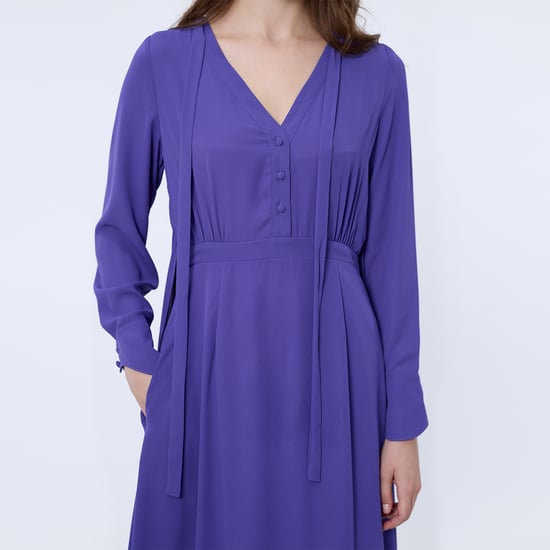 V-neckline long blouse-dress - Image 3