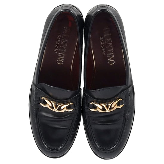 Valentino VCHAIN Loafers in Black Leather - Image 5