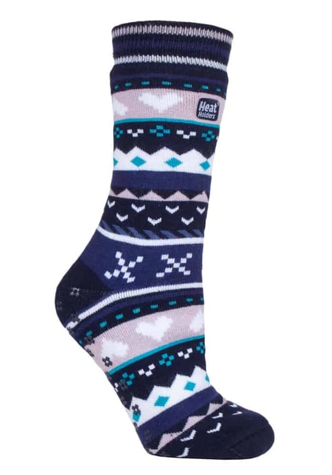 Calcetines térmicos antideslizantes de invierno Fairisle para mujer - Image 1