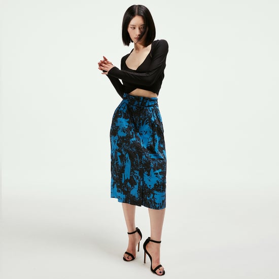 Buttoned straight skirt in cotton - Image 3