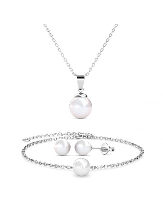 Conjuntos trío de nácar - Plata y cristal - Image 1