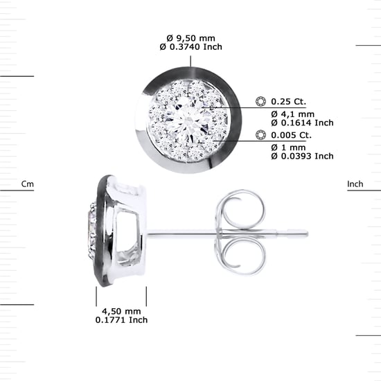 DIADEMA - Earrings with Diamonds - White Gold
