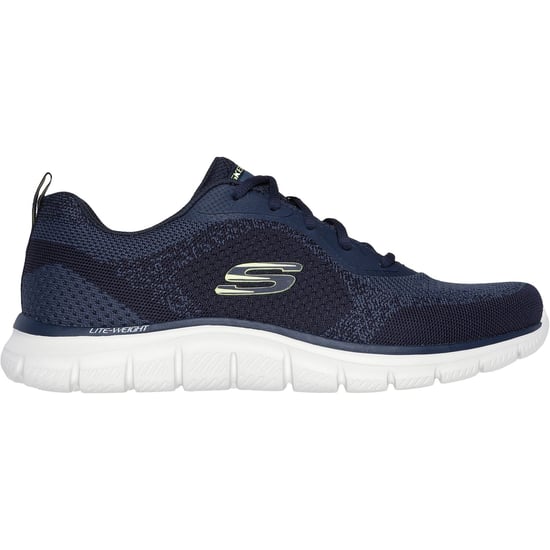 Skechers Track Glendor Polyester Men's Navy/Lime Trainers - Image 5