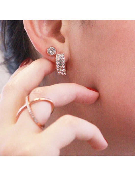 Pendientes Olena - Oro rosa y Cristal - Image 2