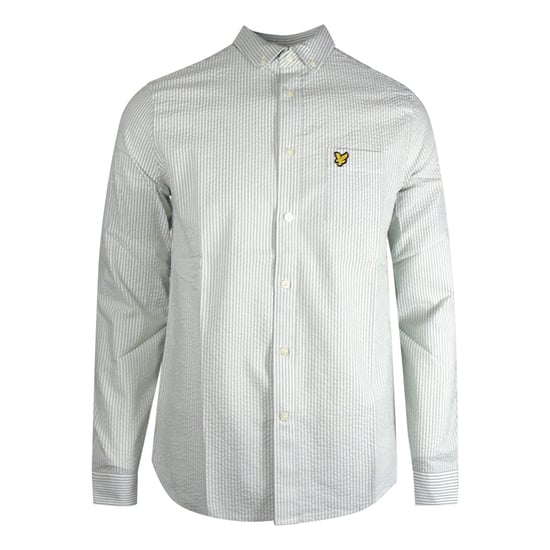 Lyle & Scott Camisa Seersucker Strike Manga Larga Verde - Image 1