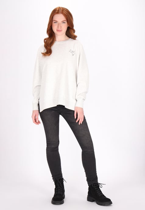 Dreimaster Sweatshirt women wool white melange - Image 2