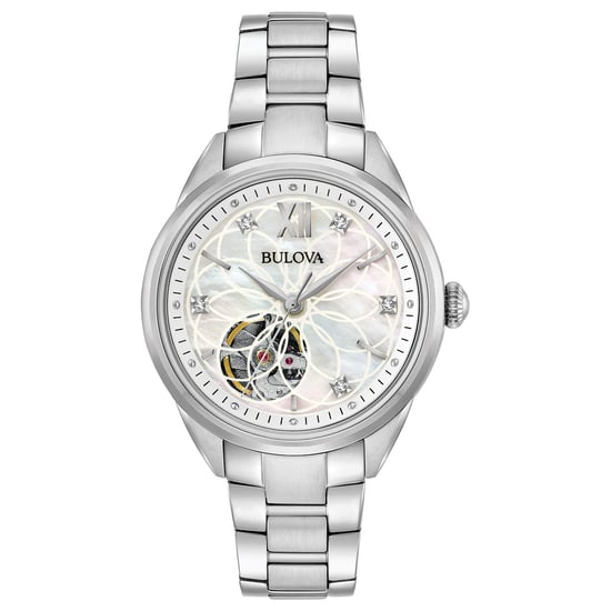 Bulova Automatic Ladies Women's Silver Watch 96P181 - Image 1