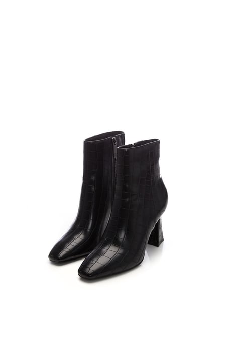 'Linette' Black Patent Mocc Croc Ankle Boots
