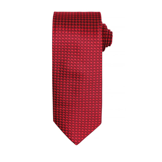 Premier Mens Puppy Tooth Formal Work Tie (Pack of 2) (Red) - Image 1